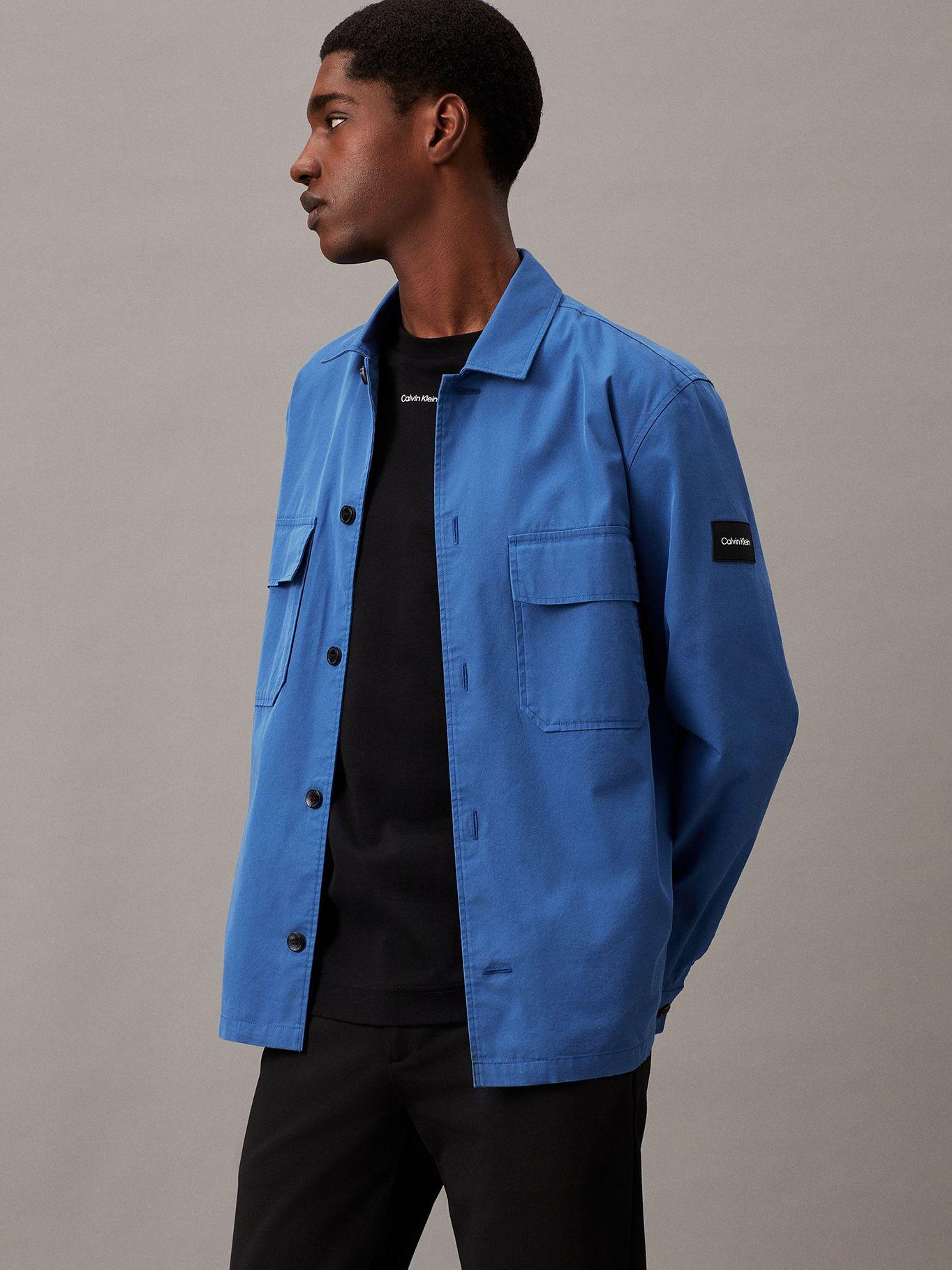 Camisa Cotton Nylon Overshirt Azul Calvin Klein-0