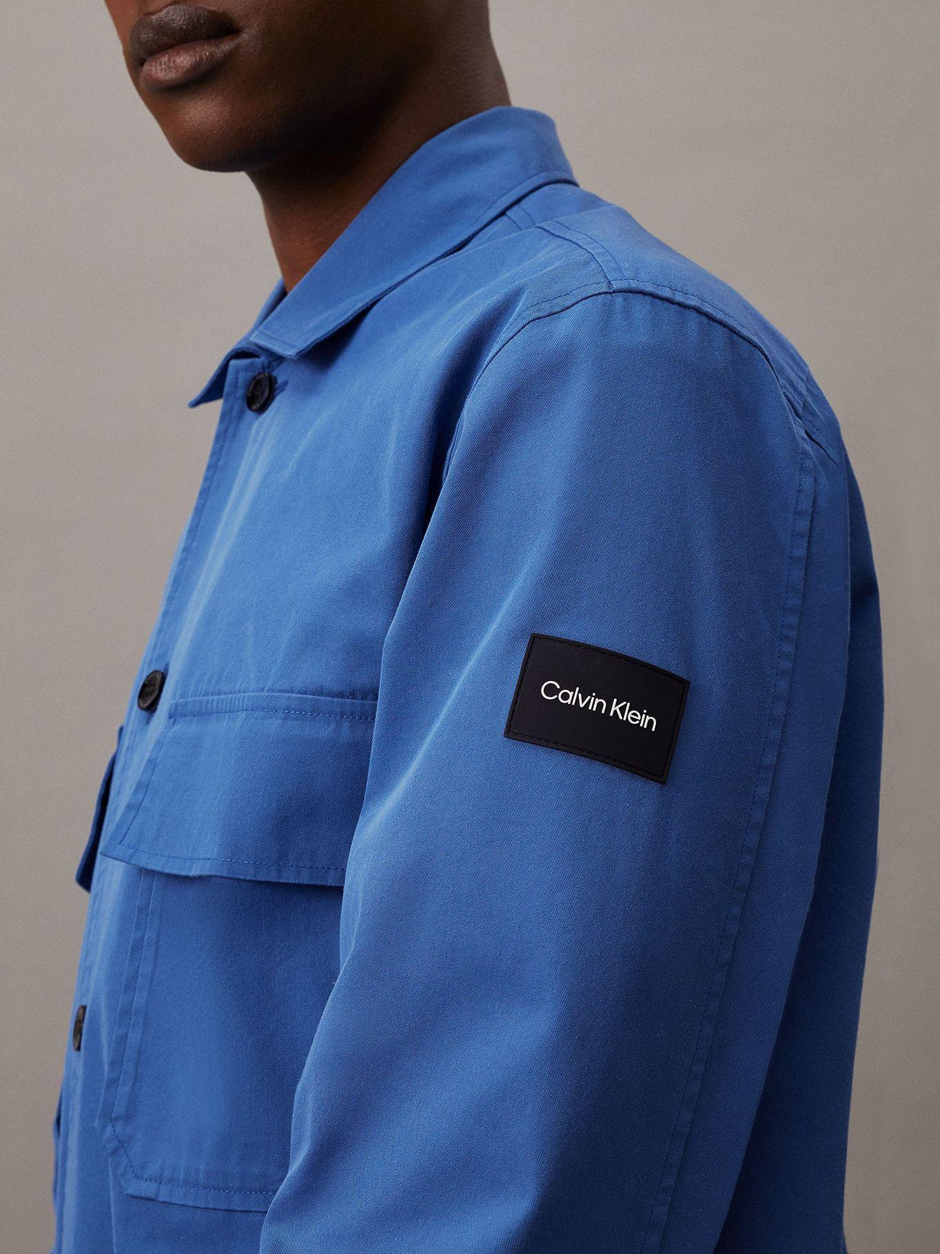 Camisa Cotton Nylon Overshirt Azul Calvin Klein-4