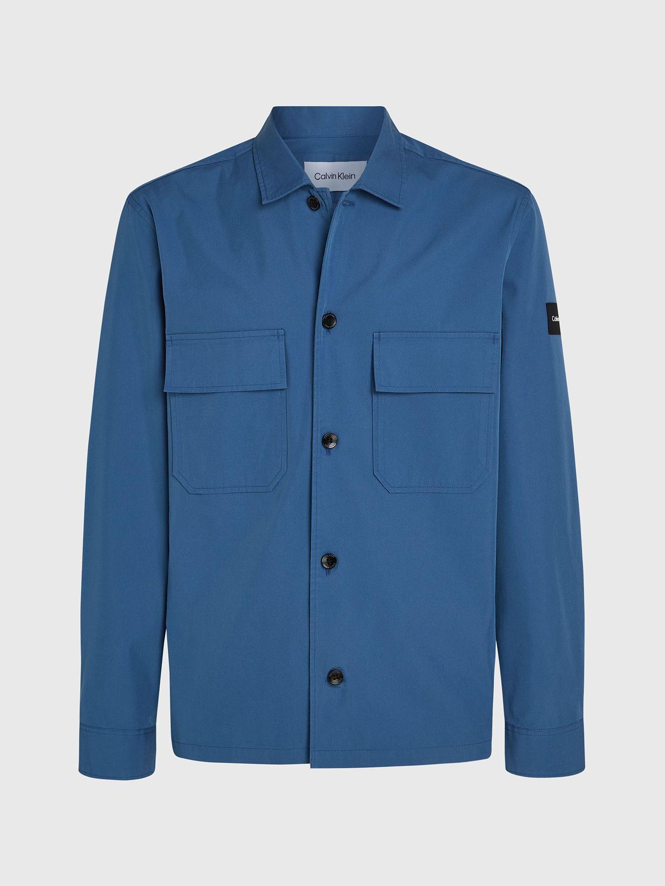 Camisa Cotton Nylon Overshirt Azul Calvin Klein-5