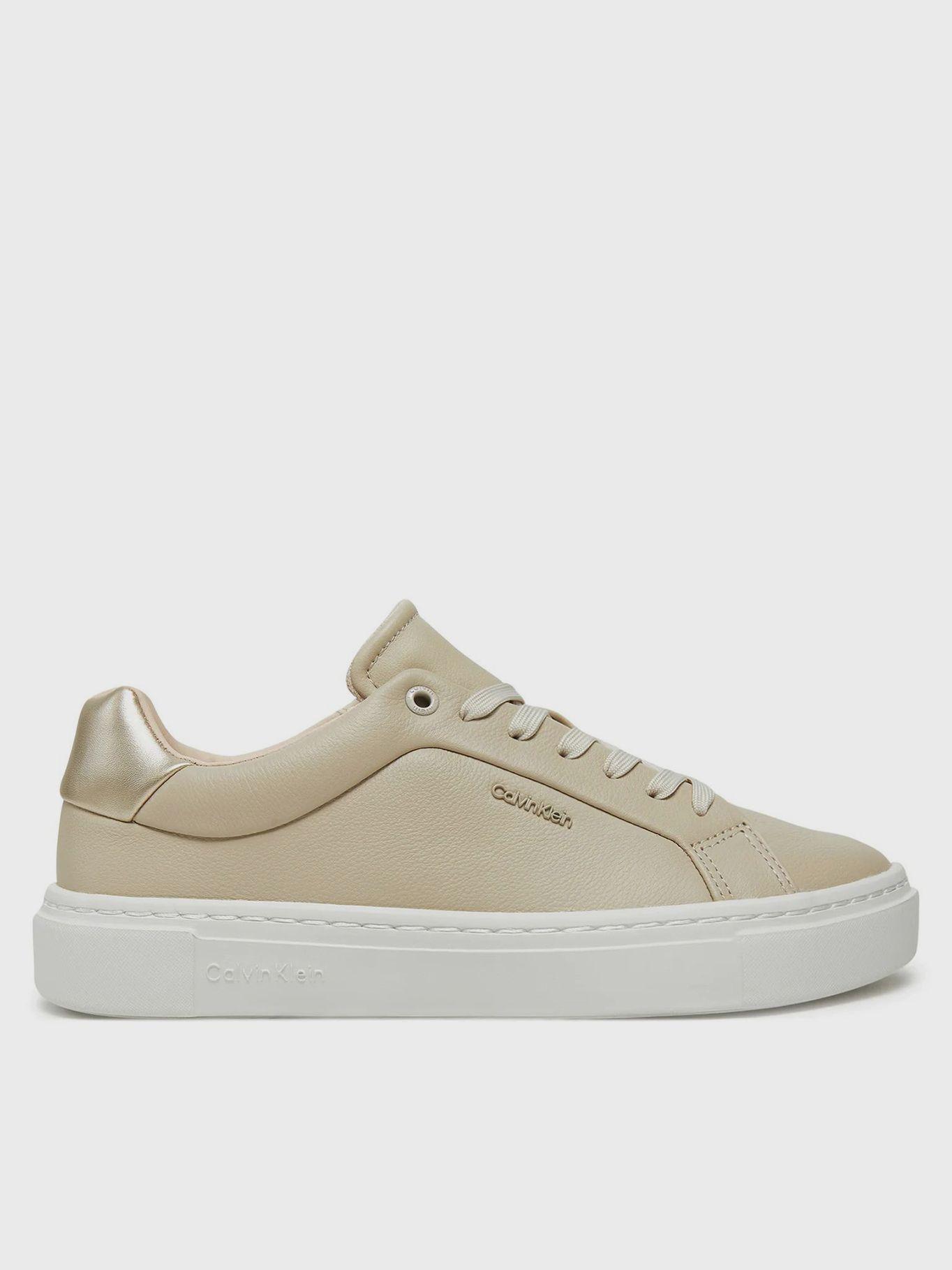 Zapatillas de cuero Beige Calvin Klein-4