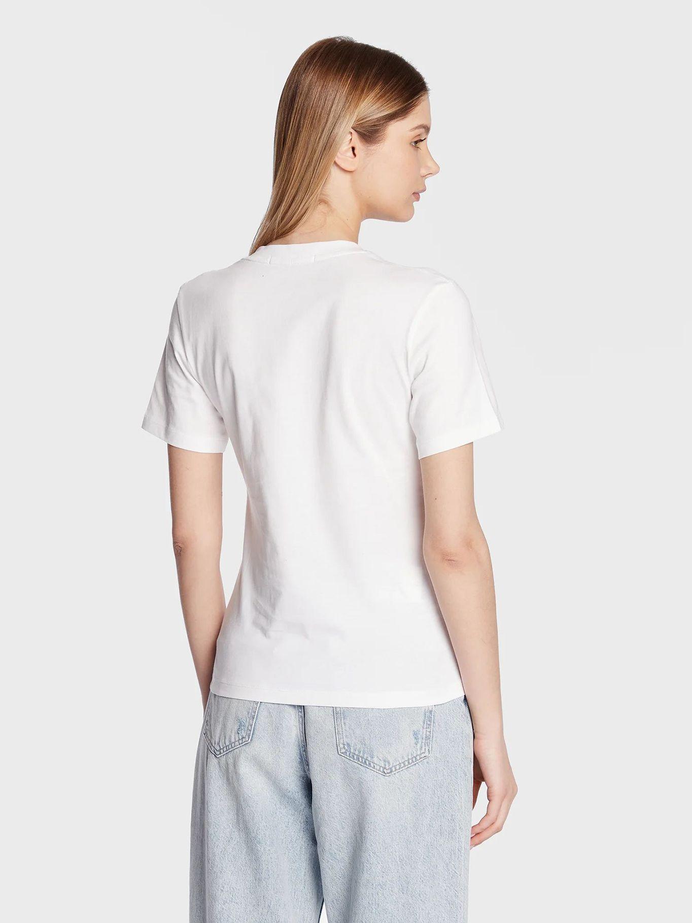 Camiseta de cuello V de algodón orgánico Blanco Calvin Klein-2