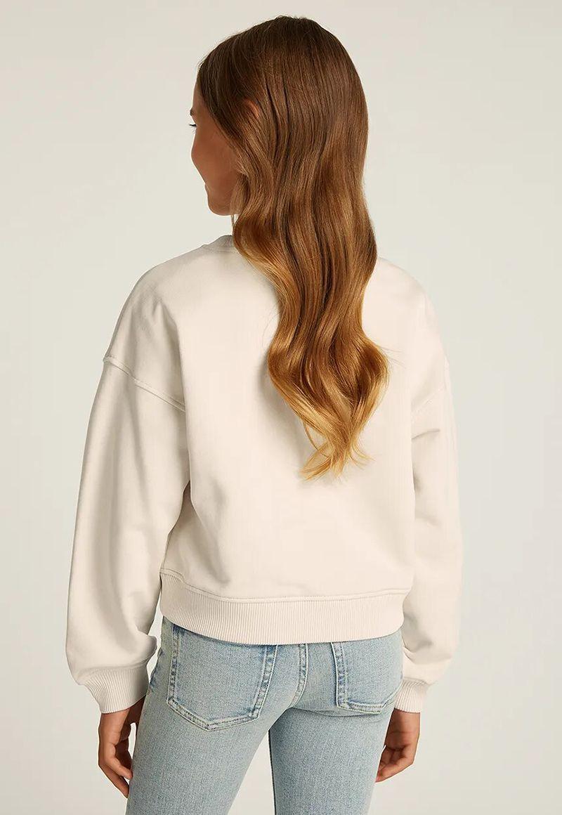 Polerón detalles brillante para niña Beige Calvin Klein-1