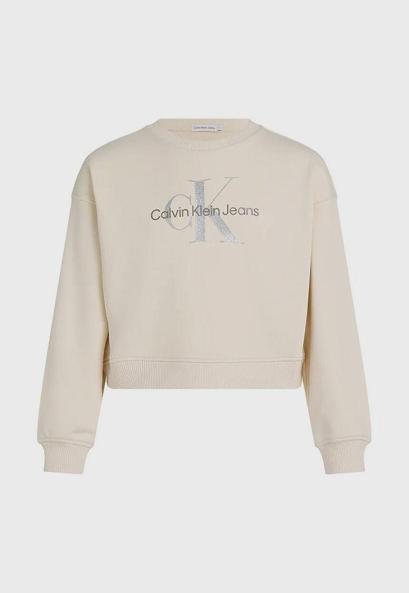 Polerón detalles brillante para niña Beige Calvin Klein-3