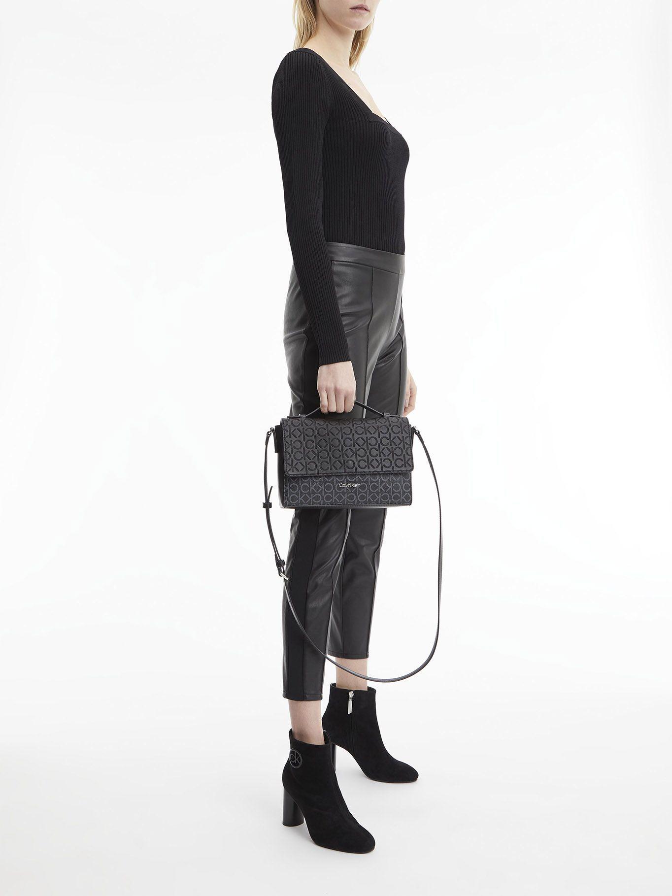 Cartera Xbody Mono Mix Negro Calvin Klein-3