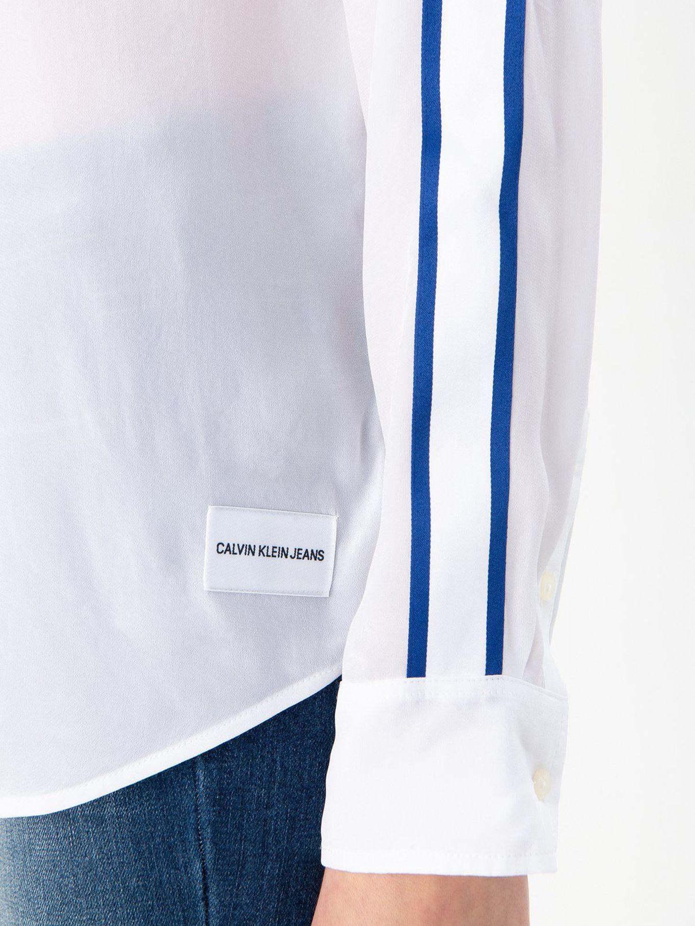 Camisa Con Detalle En Contraste Blanco Calvin Klein-4