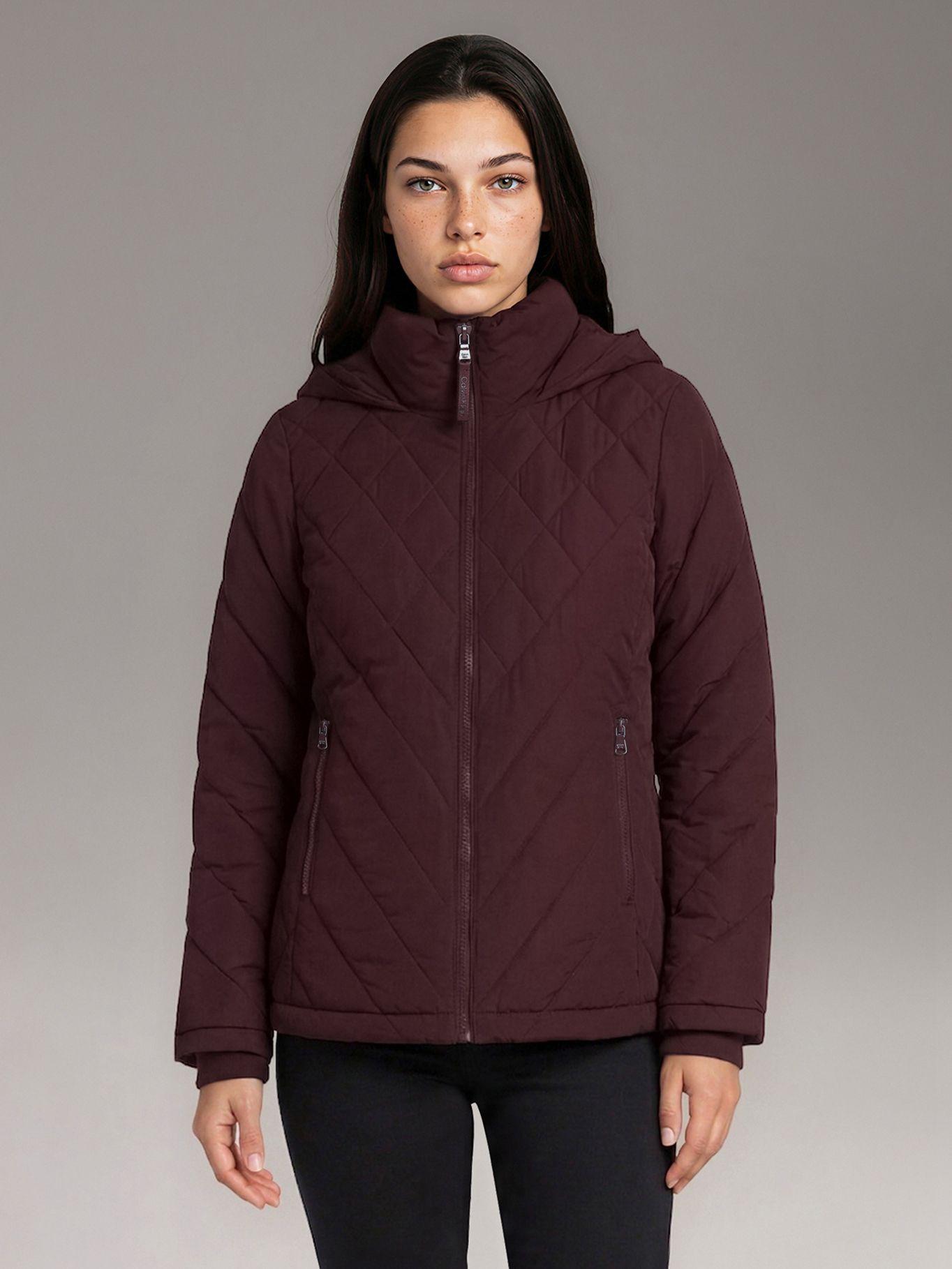 Parka Puffer con Gorro Combinados Burdeo Calvin Klein-0