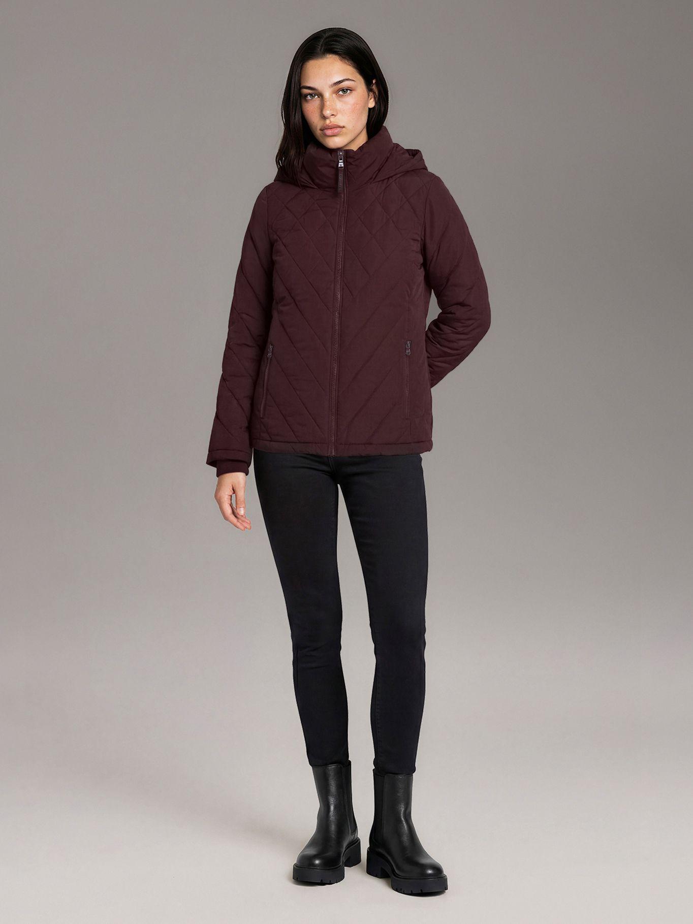 Parka Puffer con Gorro Combinados Burdeo Calvin Klein-1