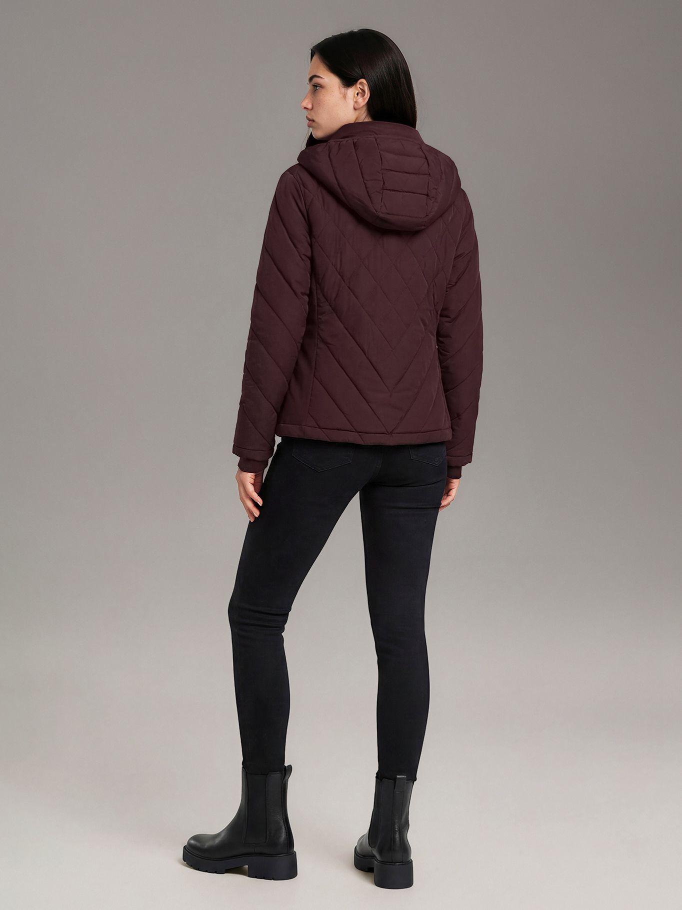 Parka Puffer con Gorro Combinados Burdeo Calvin Klein-2