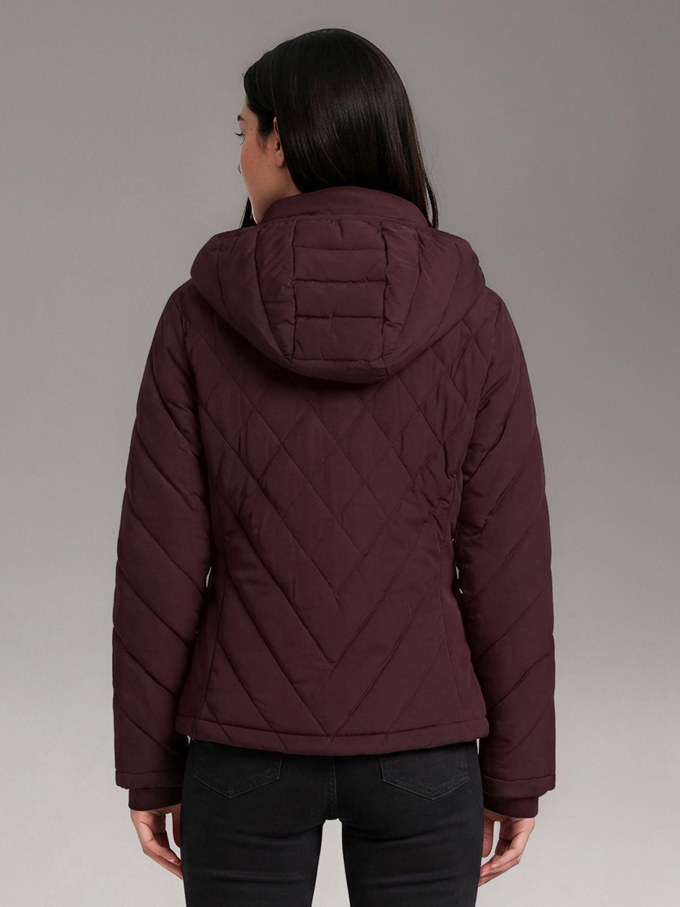 Parka Puffer con Gorro Combinados Burdeo Calvin Klein-3
