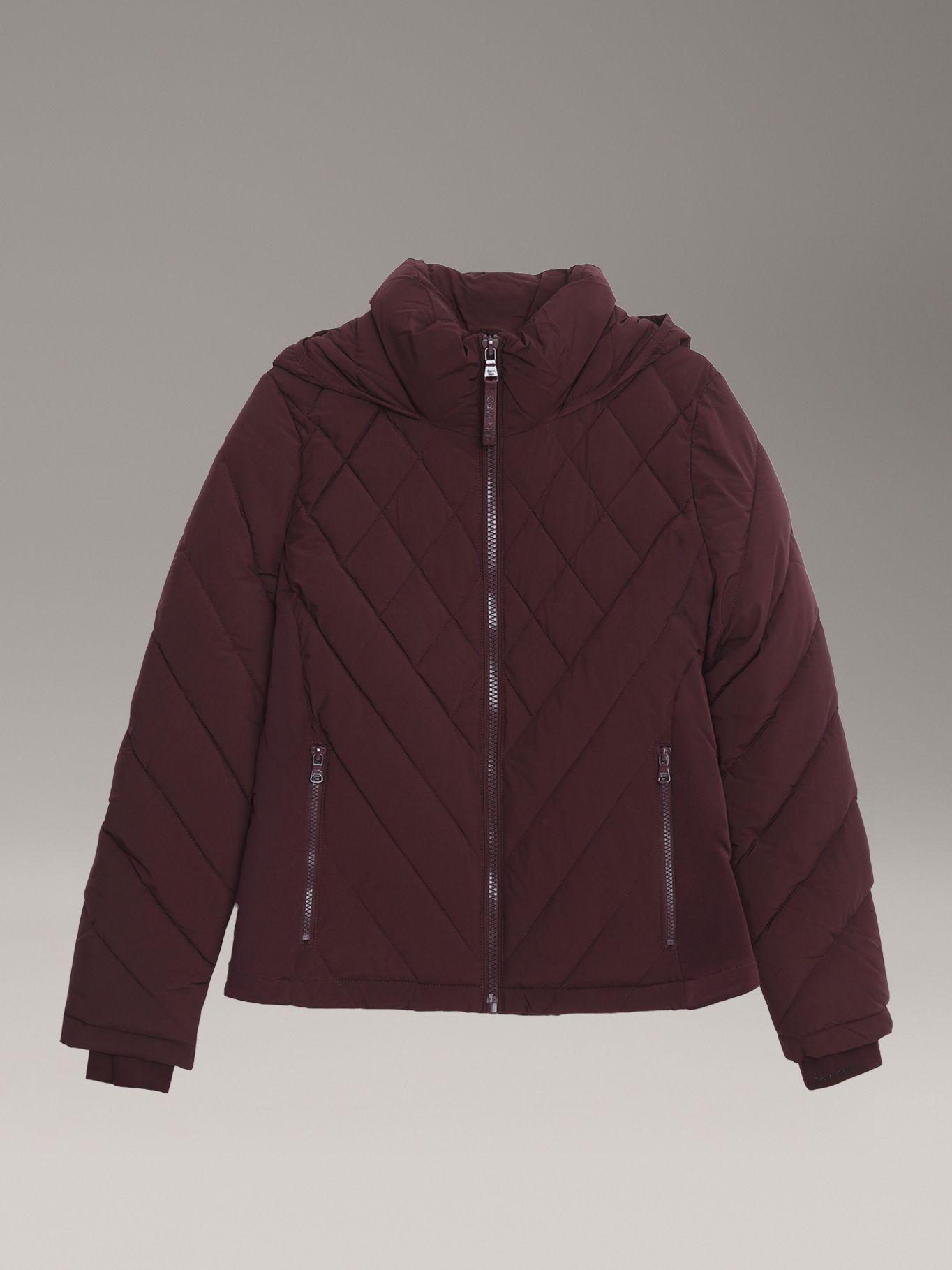 Parka Puffer con Gorro Combinados Burdeo Calvin Klein-4