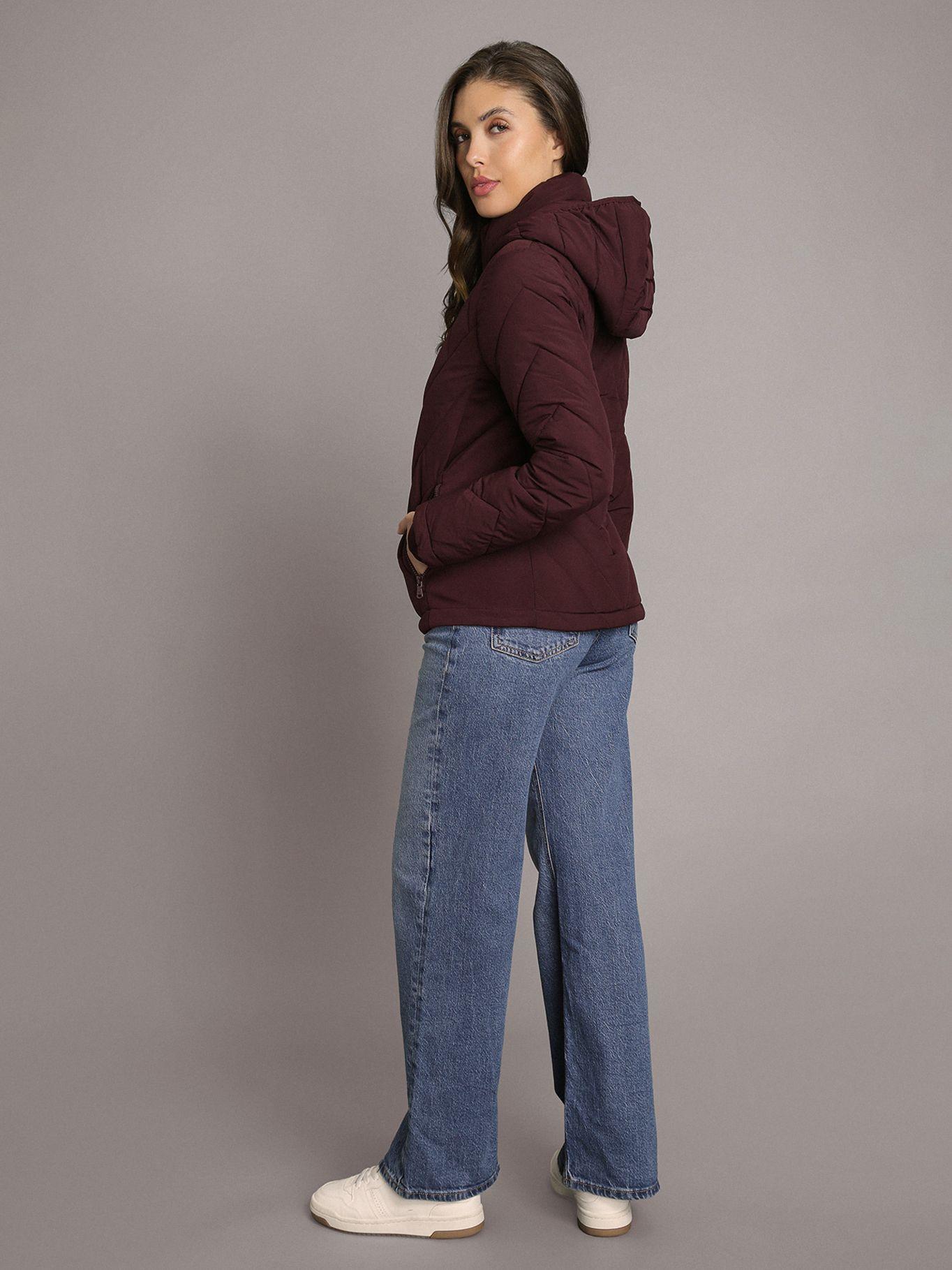 Parka Puffer con Gorro Combinados Burdeo Calvin Klein-2