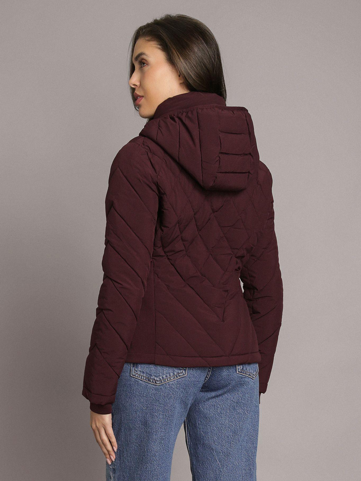 Parka Puffer con Gorro Combinados Burdeo Calvin Klein-3