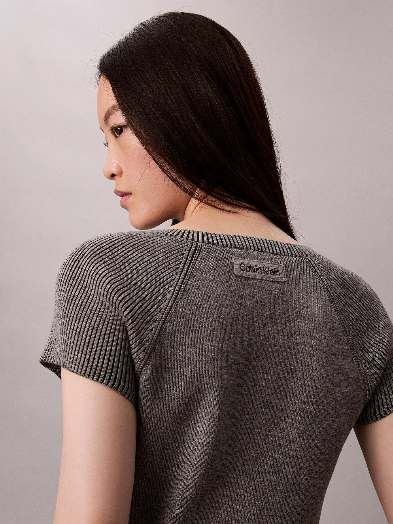 Sweater Sin Mangas Jaspeado Gris Calvin Klein-4