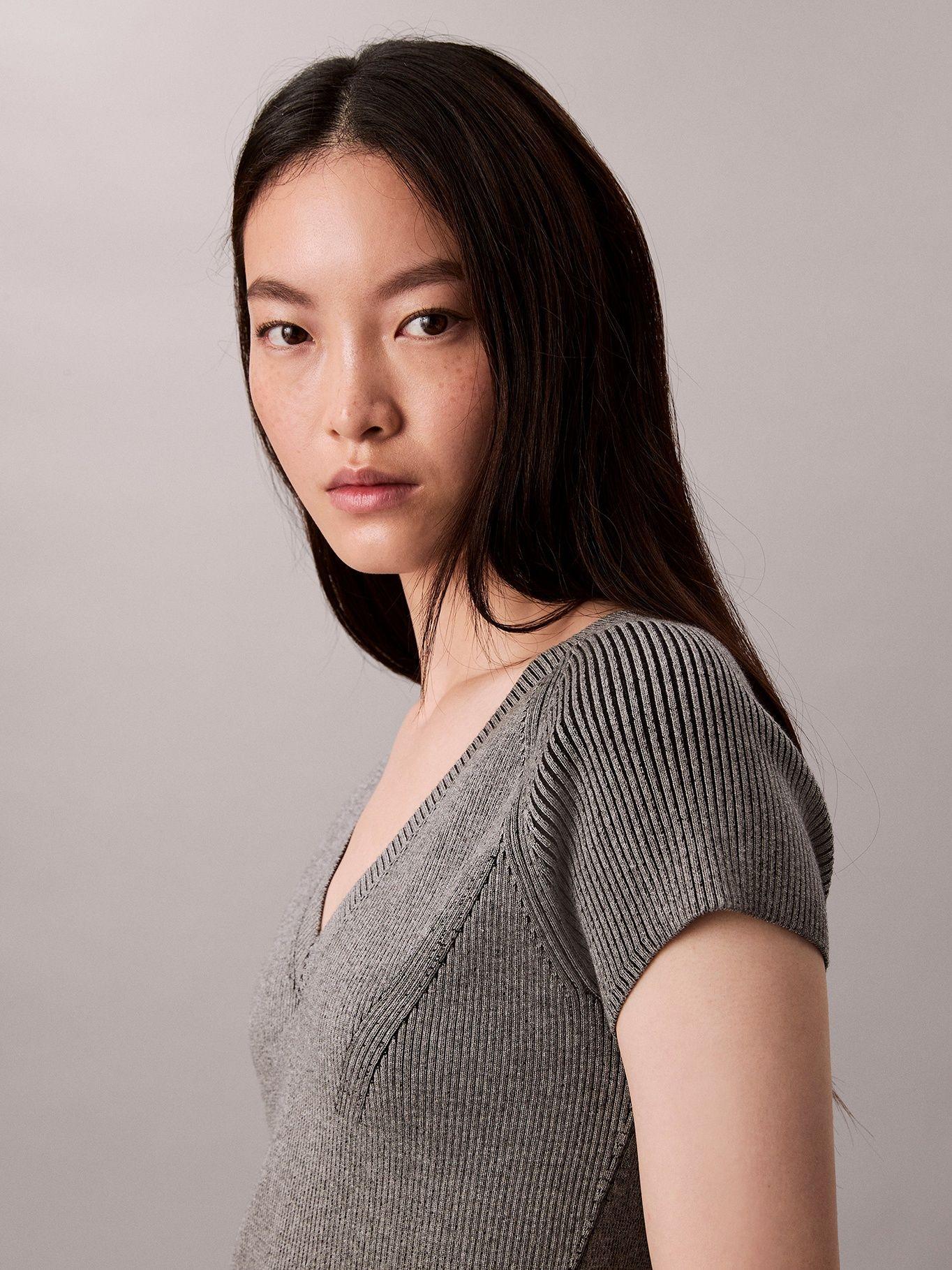 Sweater Sin Mangas Jaspeado Gris Calvin Klein-5