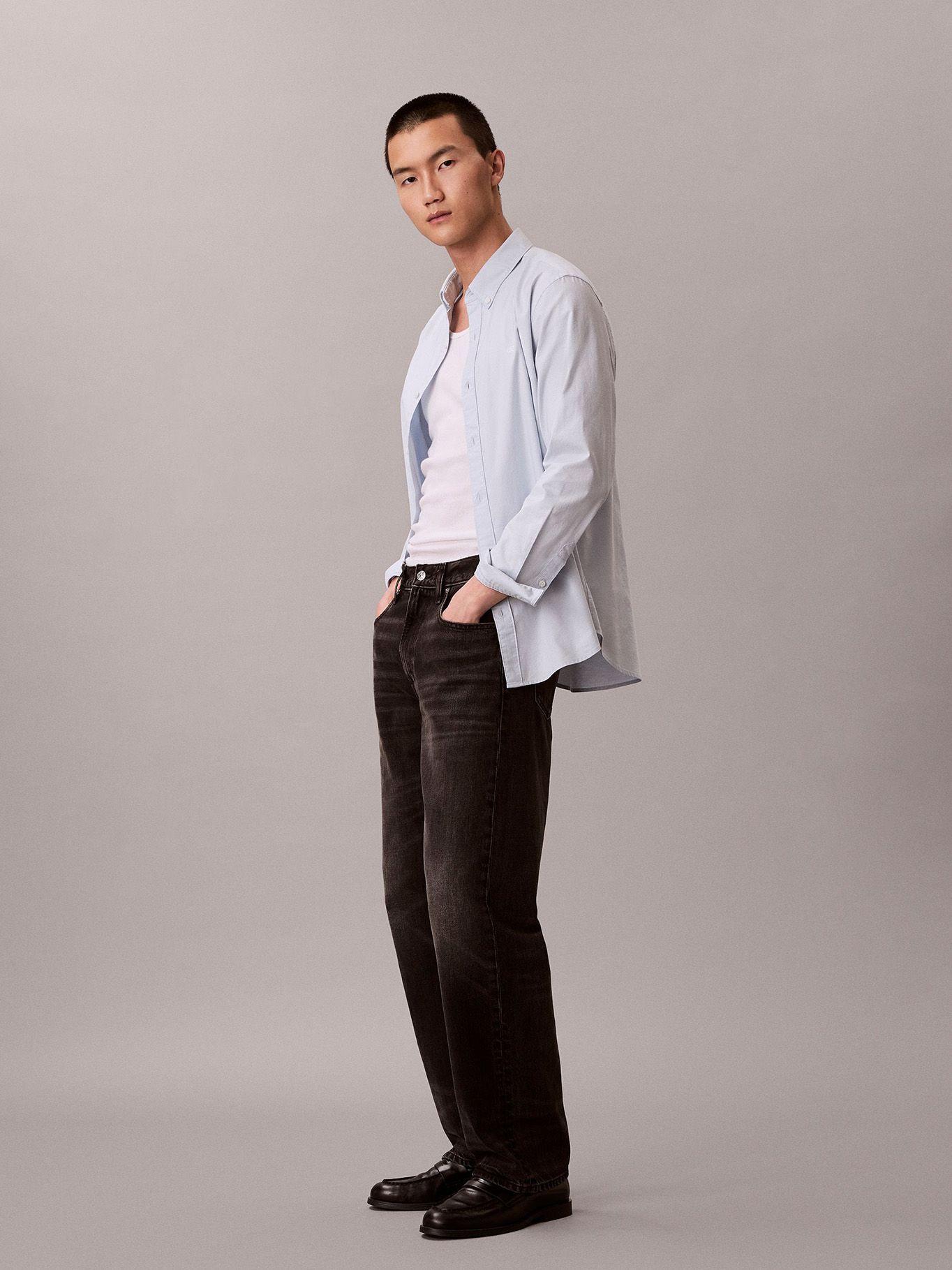 Camisa Oxford Clásica Celeste Calvin Klein-3