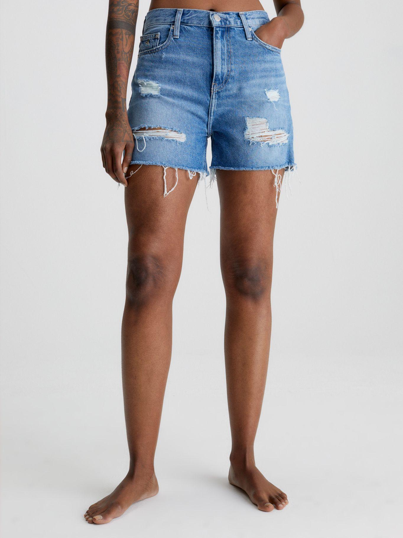 Short Denim Mom Azul Calvin Klein-0