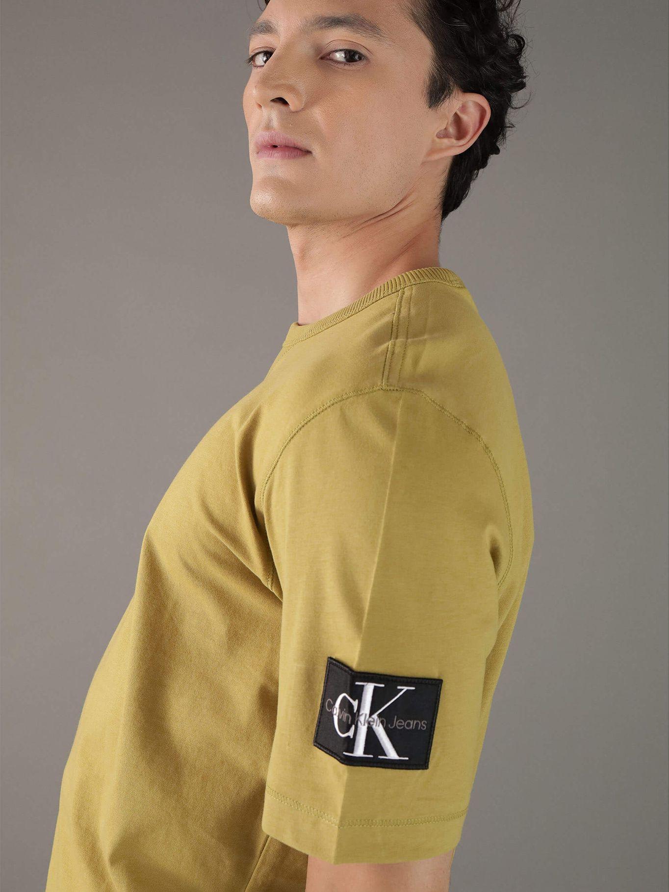 Polera de algodón insignia Verde Calvin Klein-3