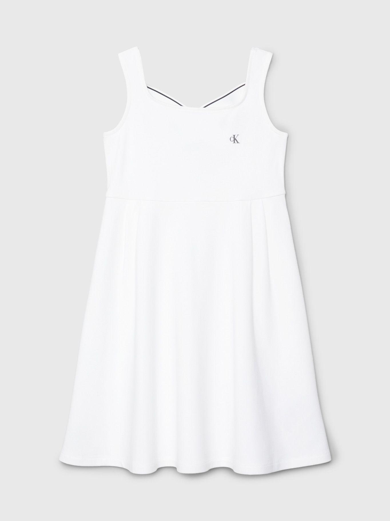 Vestido Niña Back Logo Tape Blanco Calvin Klein-4