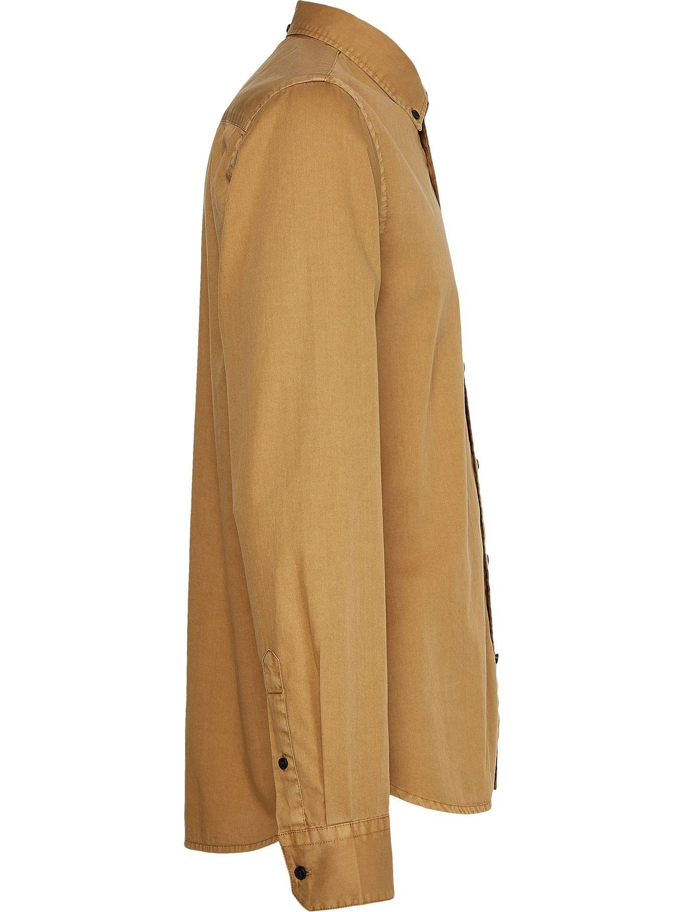 Camisa Slim Fit Liquid Twill Café Calvin Klein-1