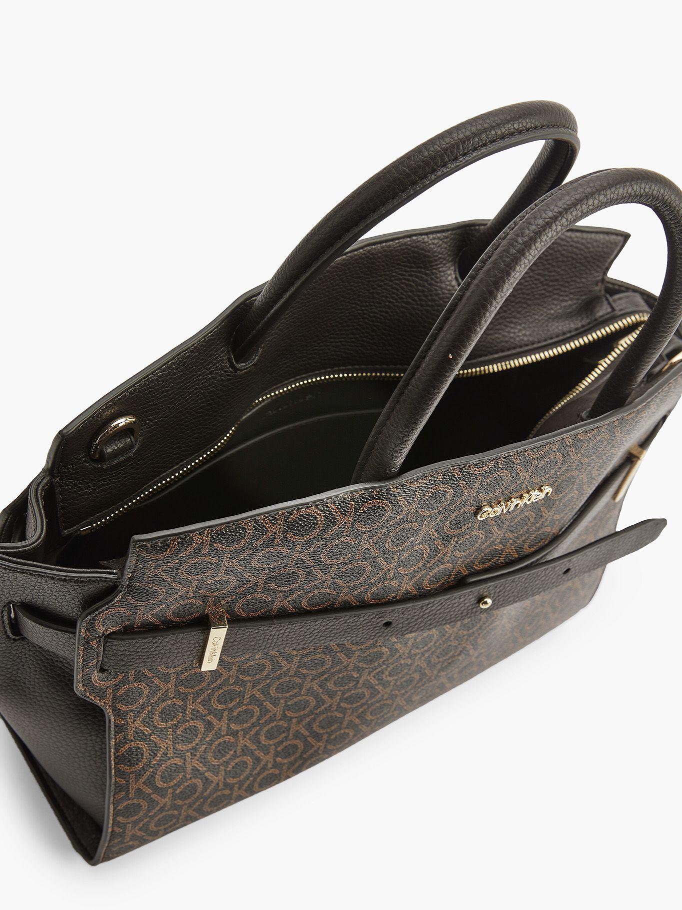 Cartera Ck Code Tote Md Mono Café Calvin Klein-2