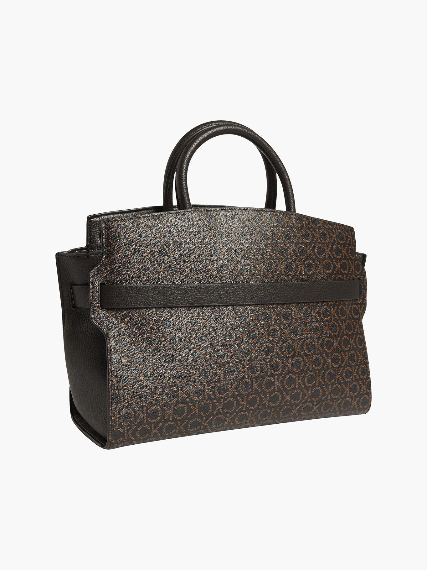 Cartera Ck Code Tote Md Mono Café Calvin Klein-1
