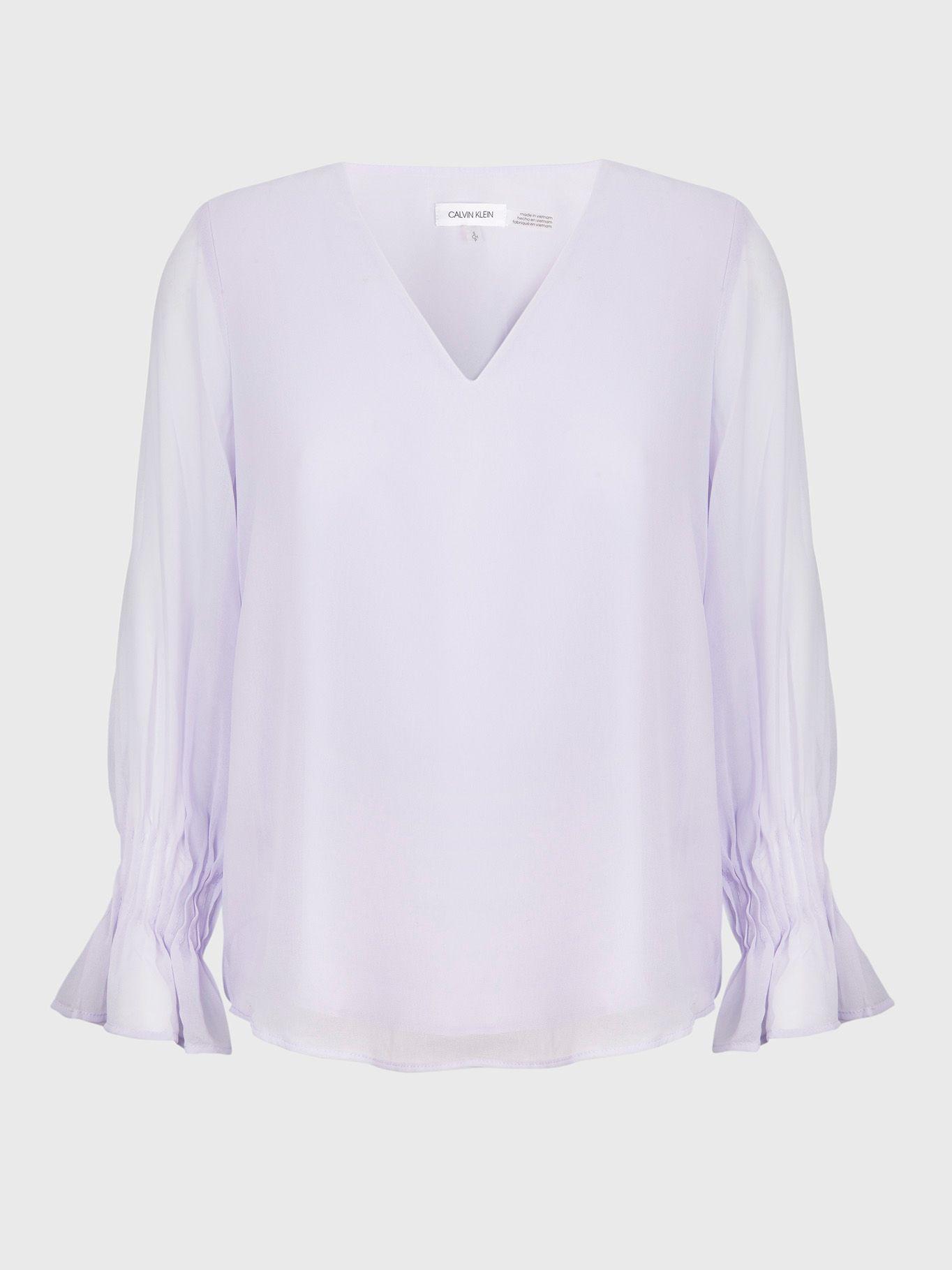 Camisa Pleat Lila Calvin Klein-0