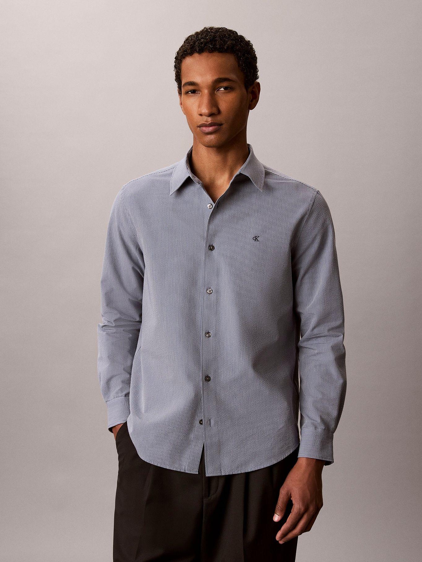 Camisa Manga Larga y Rayas Gris Calvin Klein-0