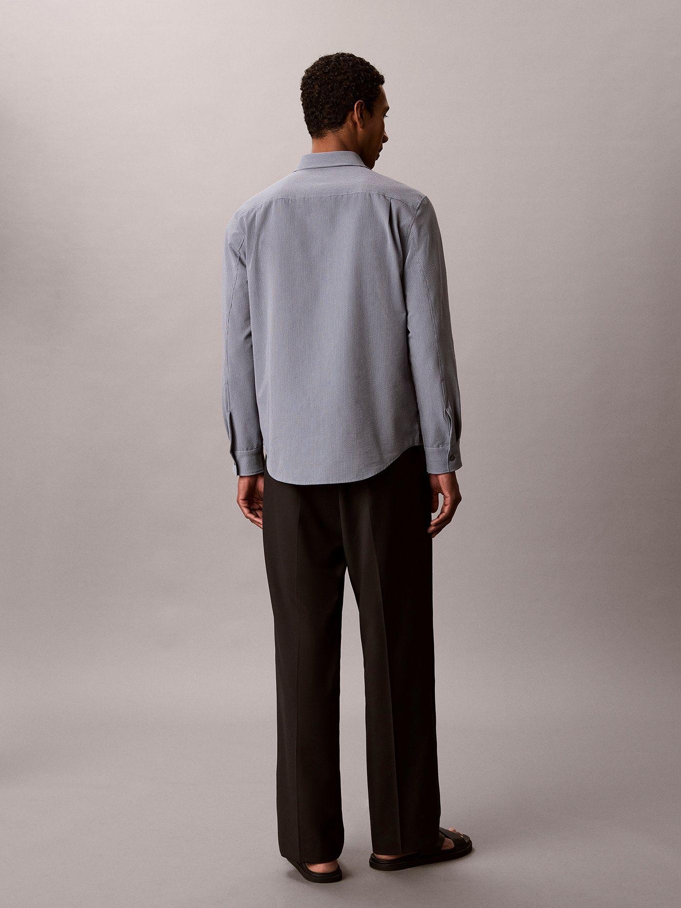 Camisa Manga Larga y Rayas Gris Calvin Klein-2