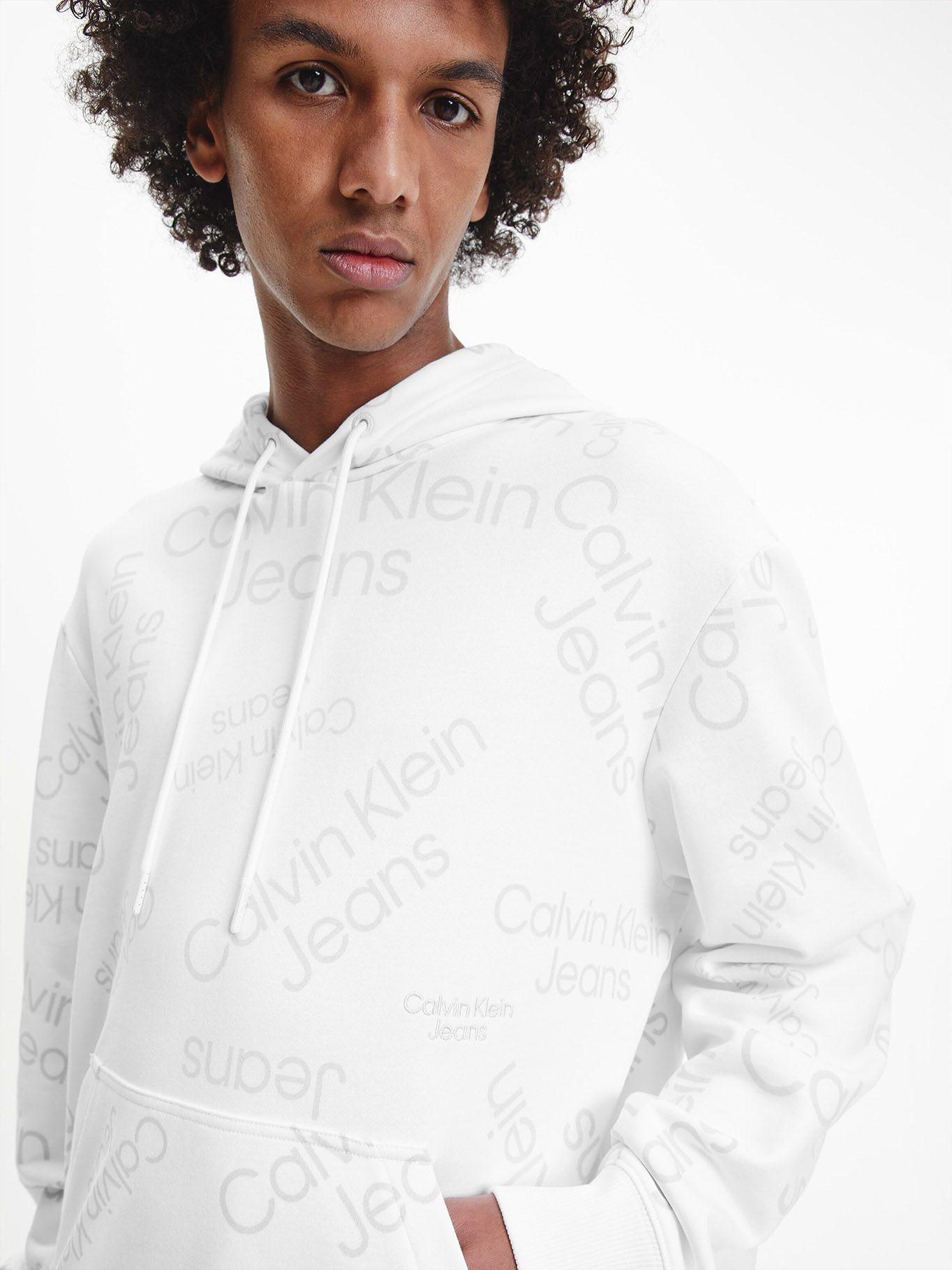 Hoodie Logo Aop Blanco Calvin Klein-3