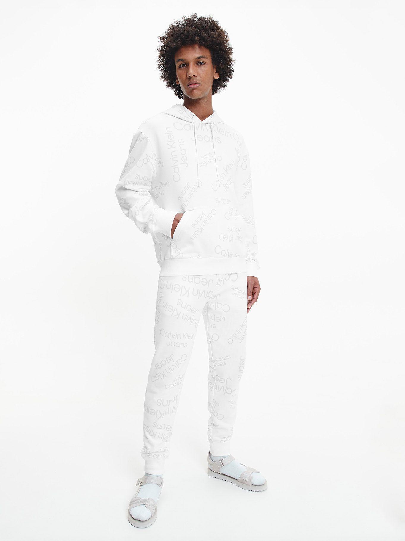 Hoodie Logo Aop Blanco Calvin Klein-1