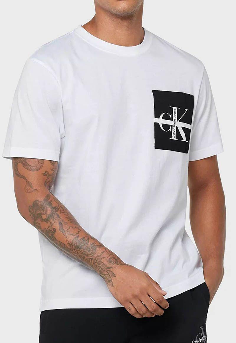 Polera Stripe Pocket Blanco YAF Calvin Klein-0
