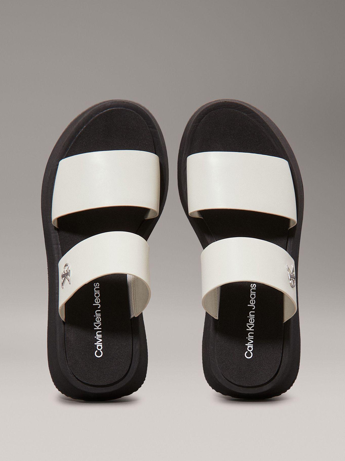 Sandalias Cuero Double Strap Negro Calvin Klein-2