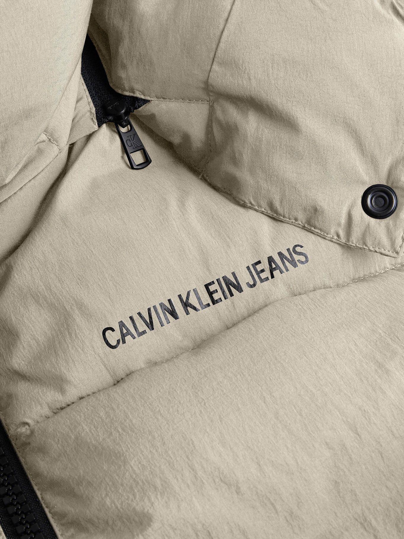 Parka Larga Ck Side Beige Calvin Klein-3