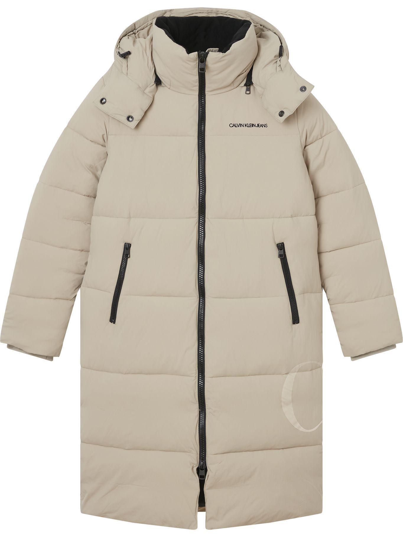 Parka Larga Ck Side Beige Calvin Klein-1
