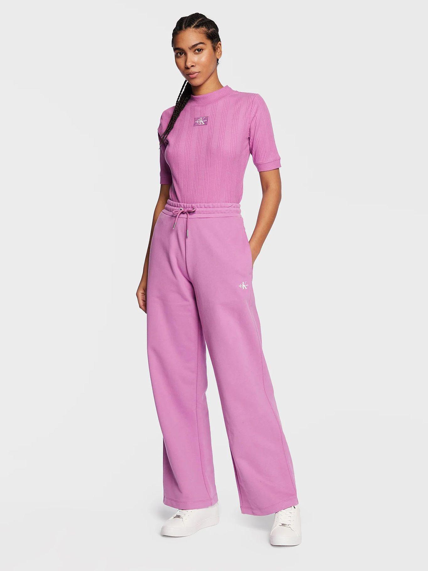 Top De Manga Corta Slim De Canalé Violeta Calvin Klein-1