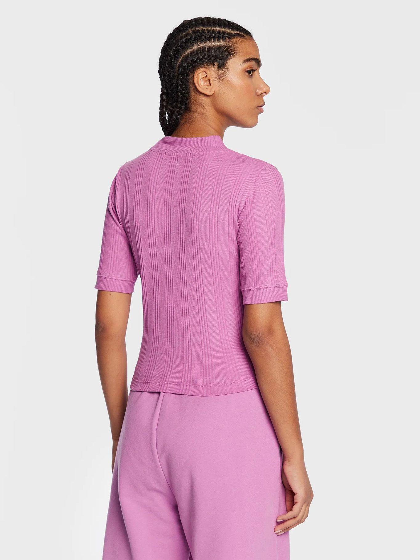 Top De Manga Corta Slim De Canalé Violeta Calvin Klein-2