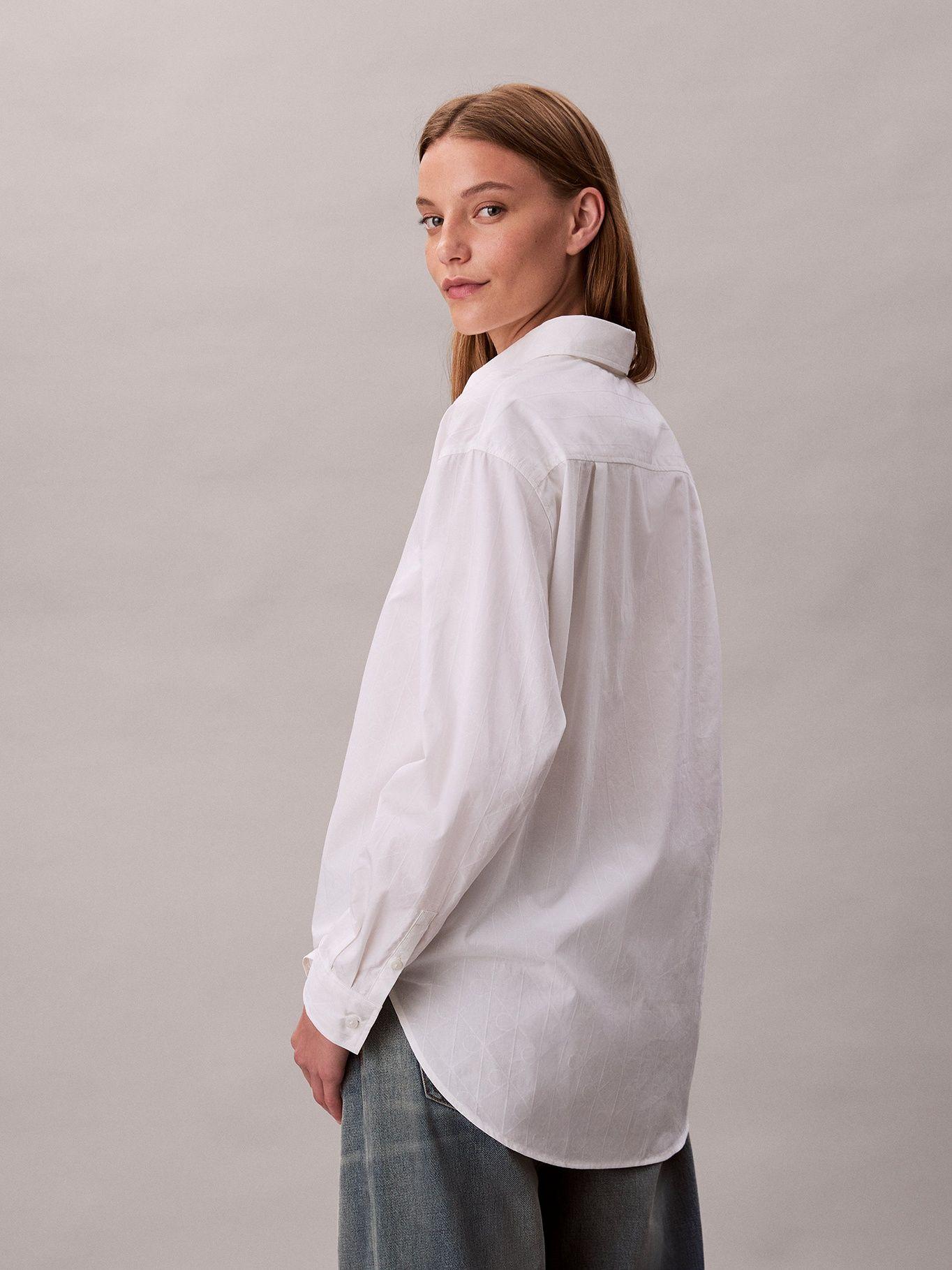 Camisa con Logo Estampado Integral Blanco Calvin Klein-4