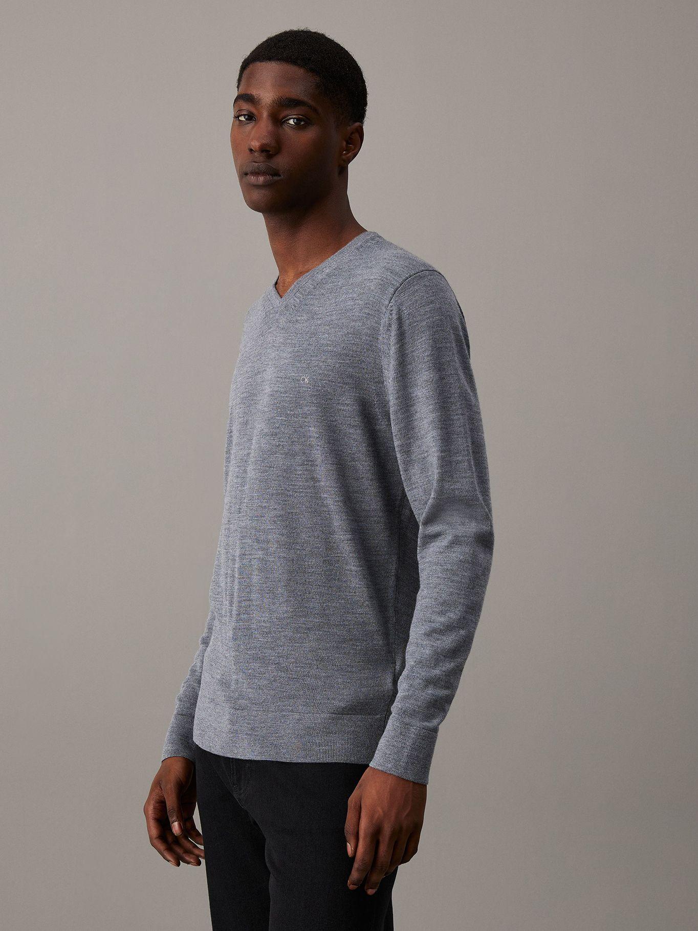 Suéter Wool Vneck  Gris Calvin Klein-0