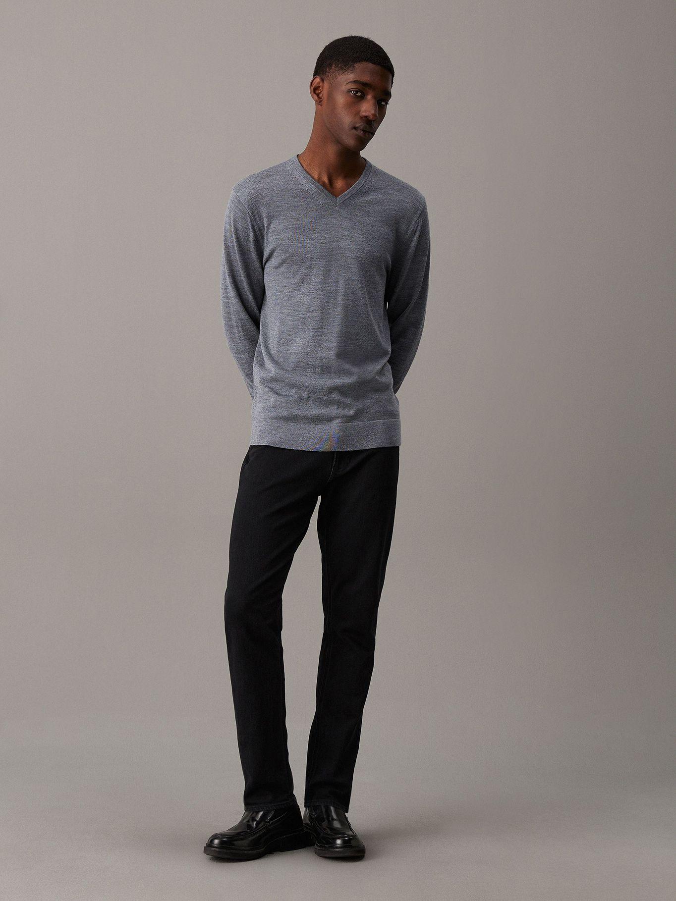 Suéter Wool Vneck  Gris Calvin Klein-1