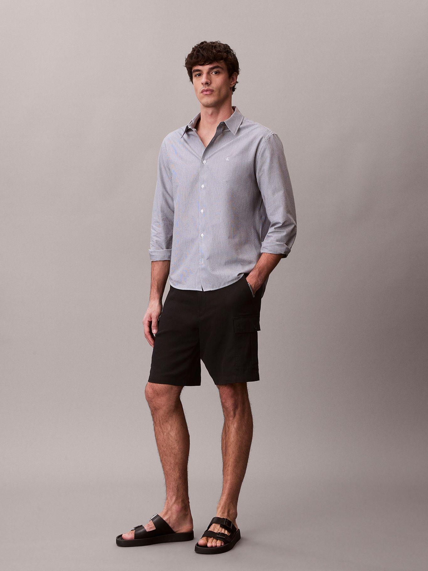 Shorts Cargo de Lino Negro Calvin Klein-0
