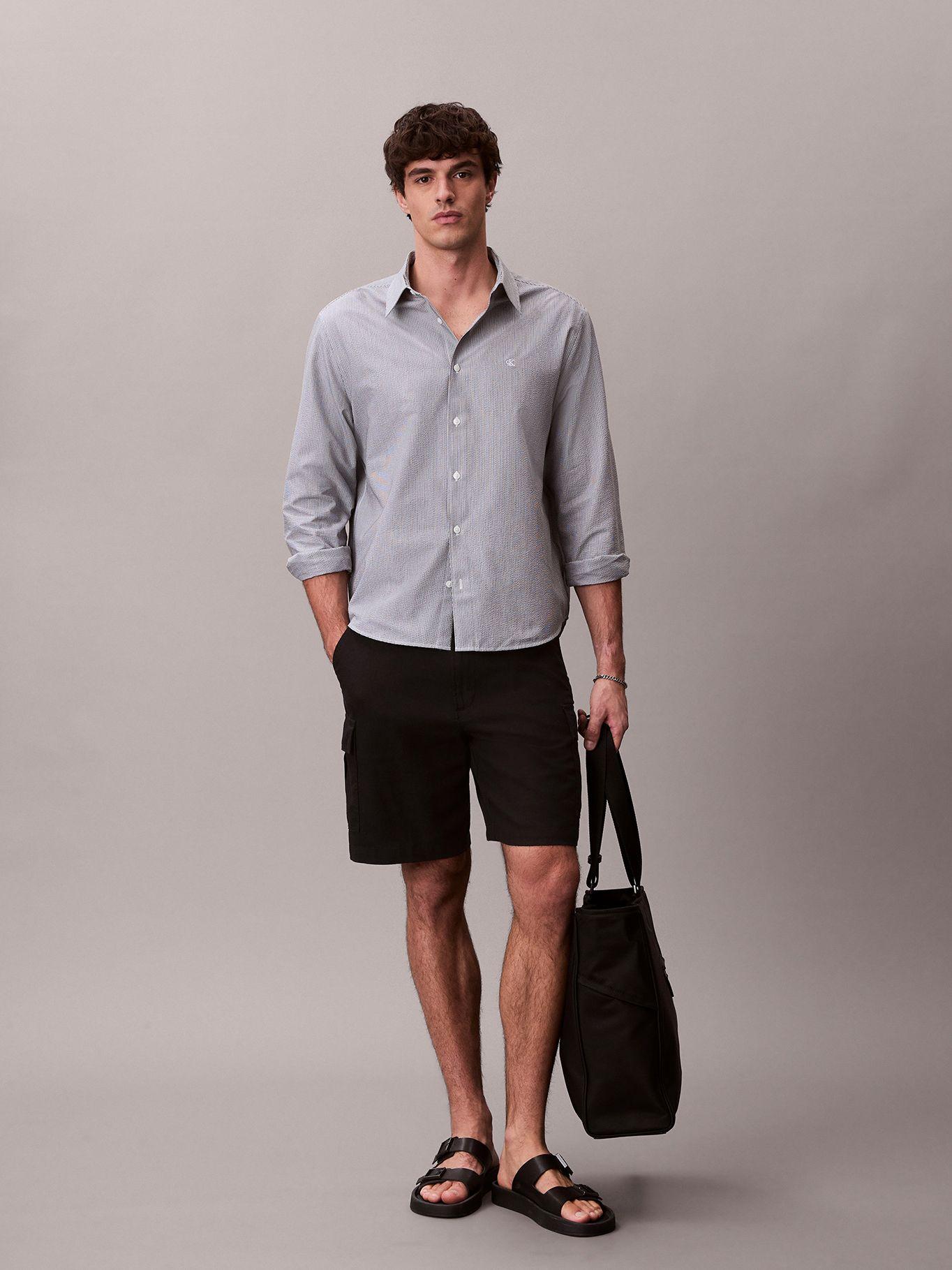 Shorts Cargo de Lino Negro Calvin Klein-3