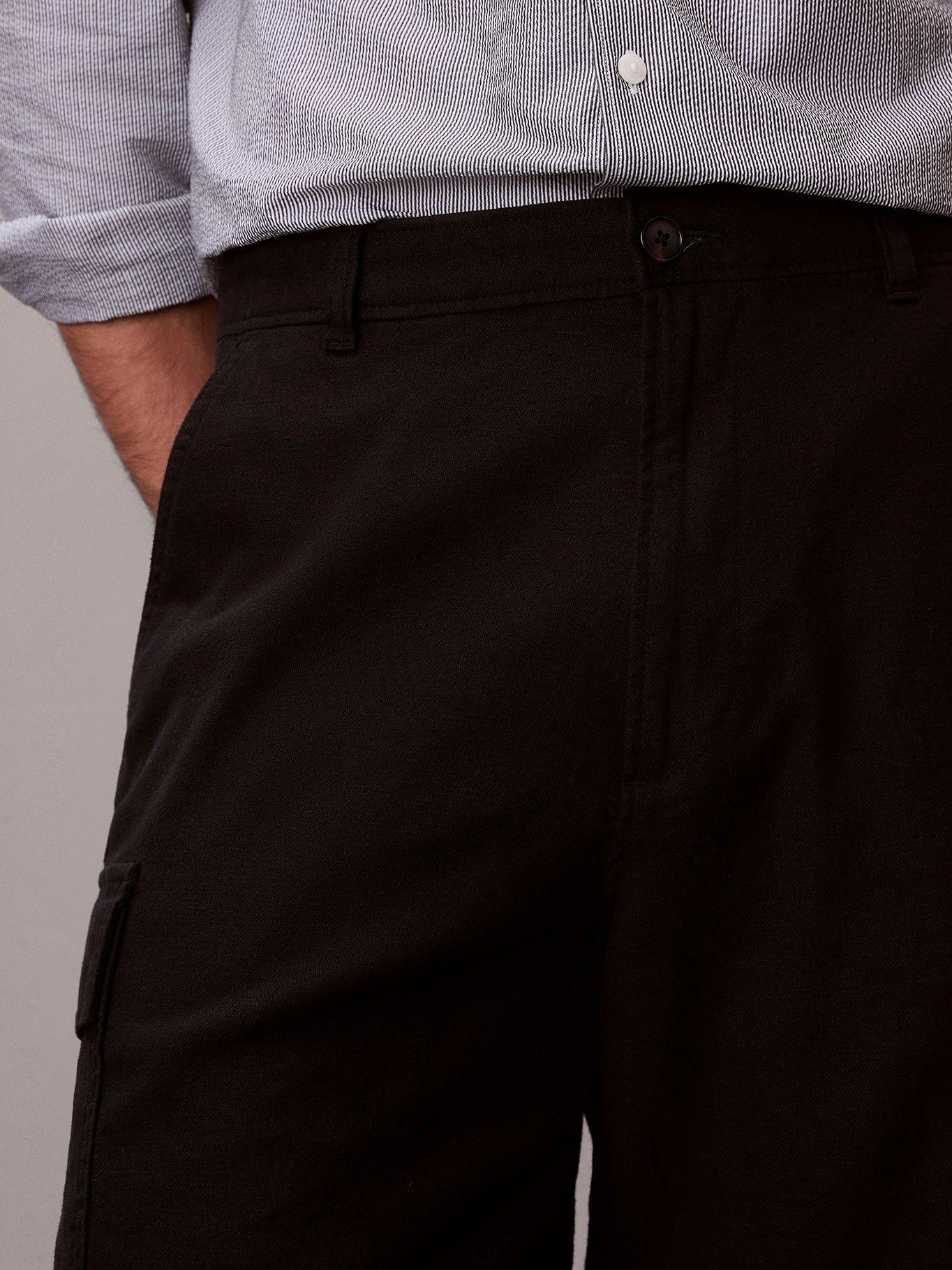 Shorts Cargo de Lino Negro Calvin Klein-5