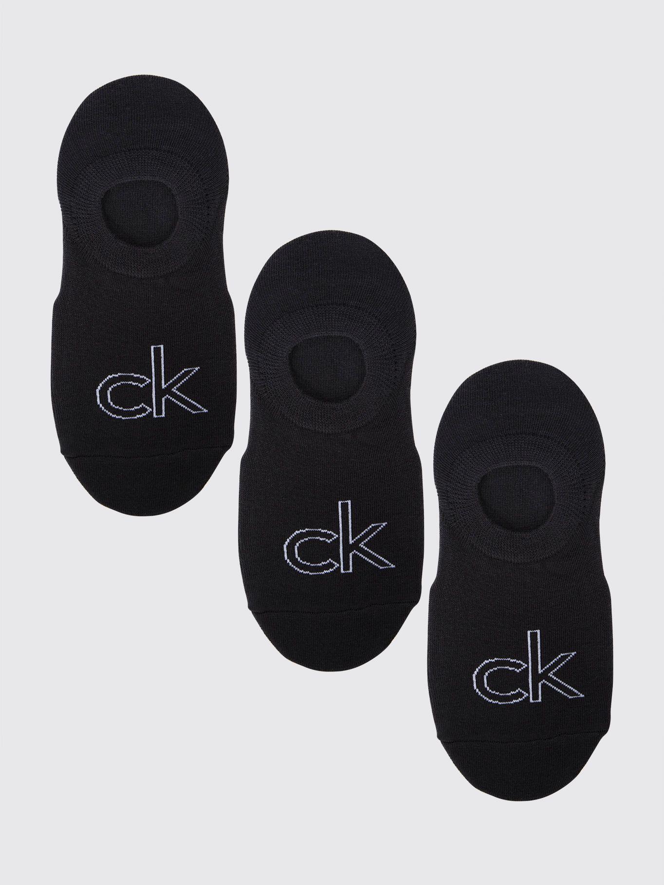 Pack 3 Calcetines Logo Liner Negro Calvin Klein-0