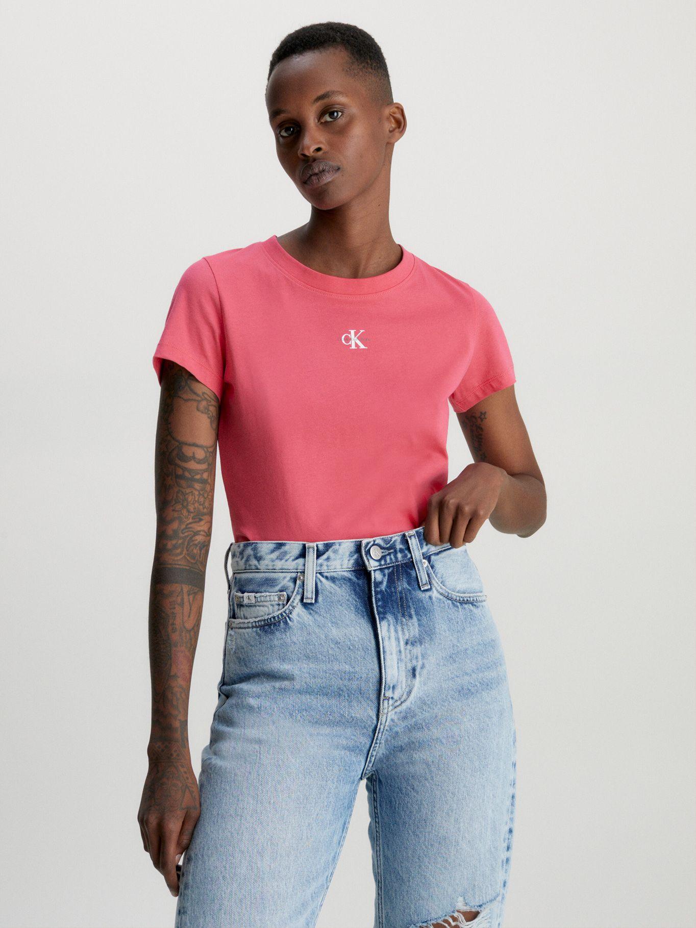 Polera Micro Monologo Slim Rosado Calvin Klein-0