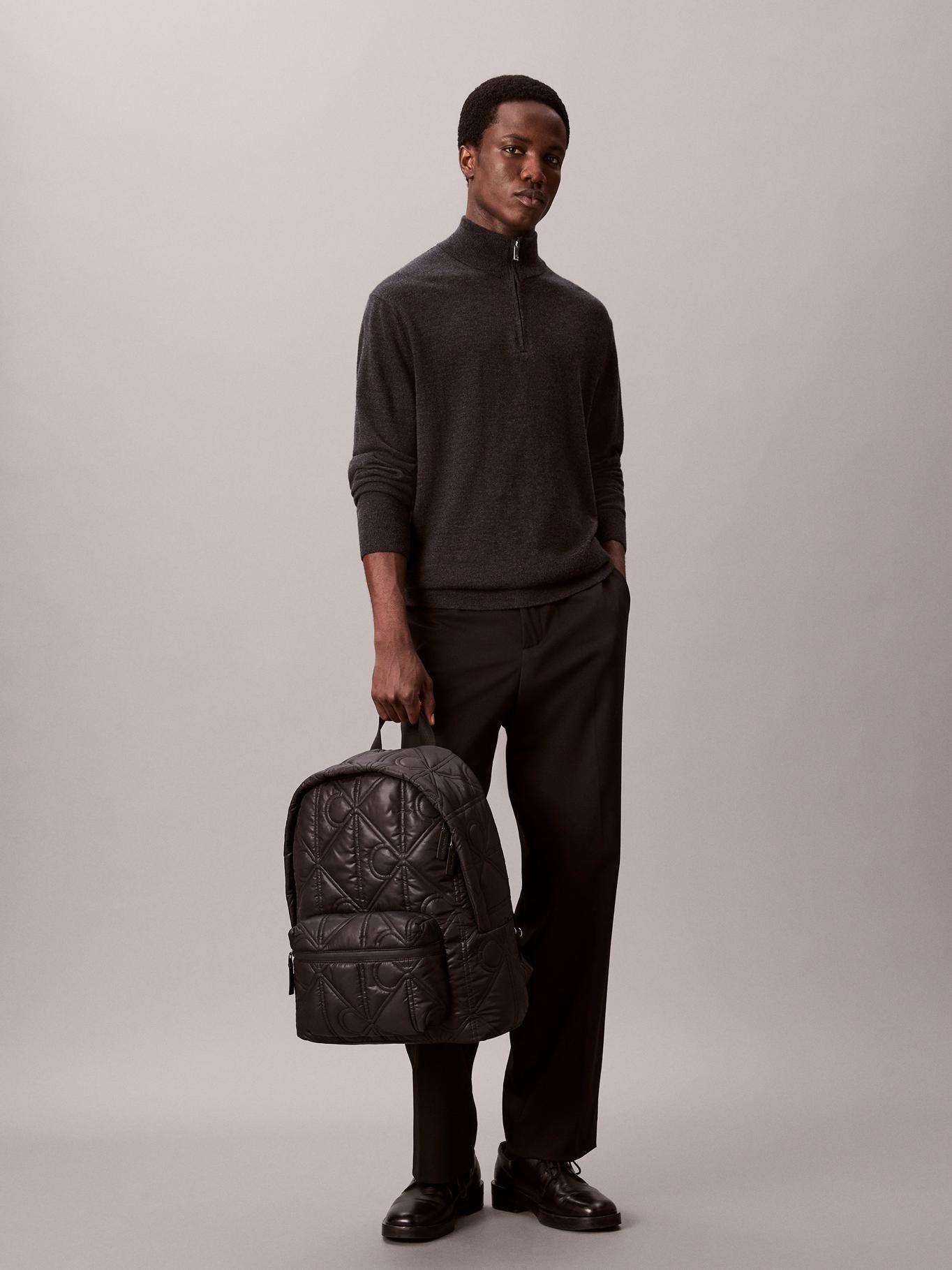 Mochila Acolchada con Monograma Negro Calvin Klein-4