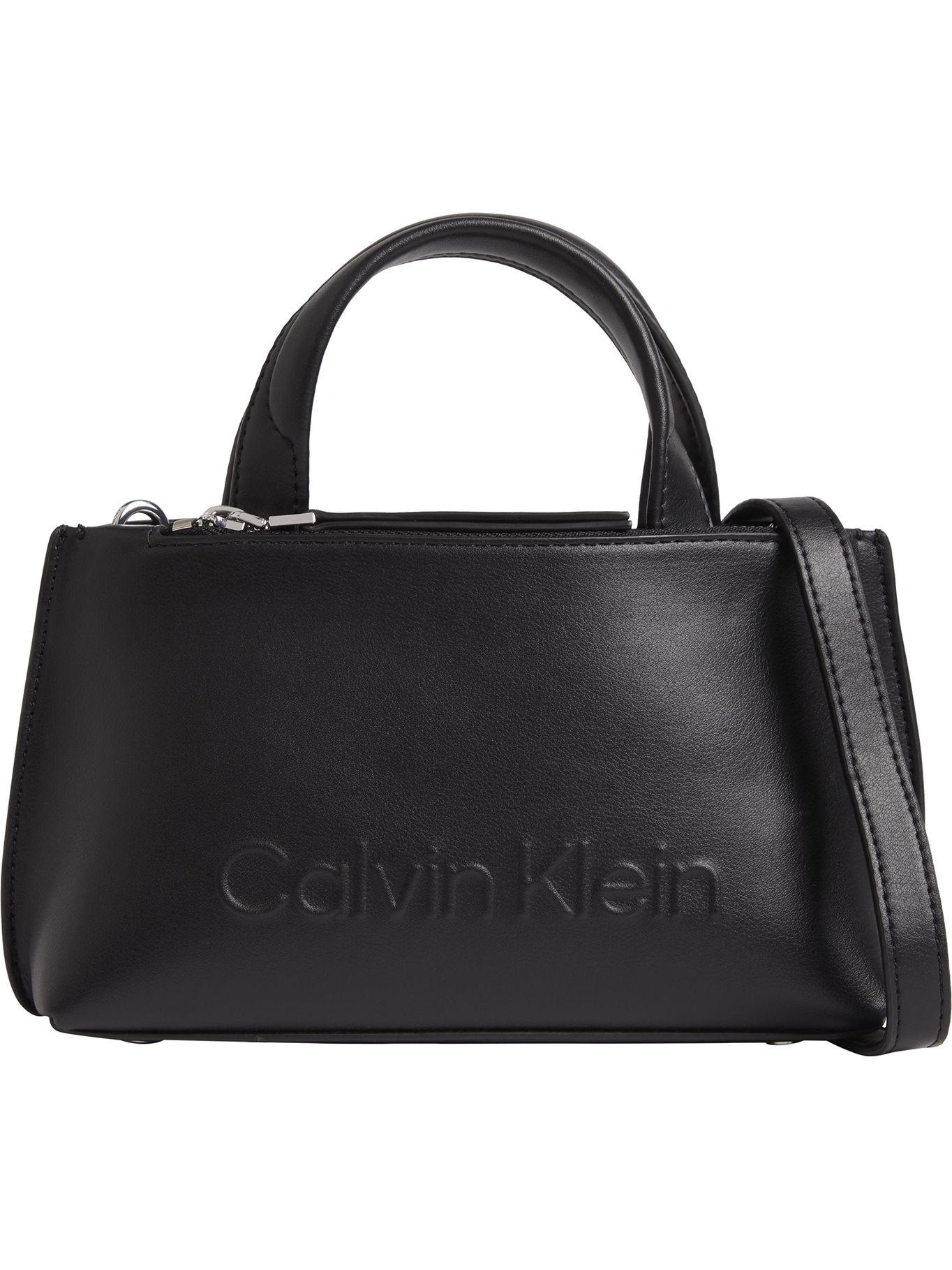 Bolso pequeño con logo en relieve Negro Calvin Klein-0