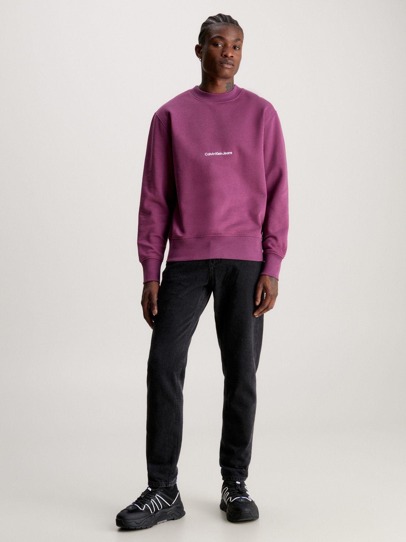 Polerón Institutional Crew Neck Morado Calvin Klein-1