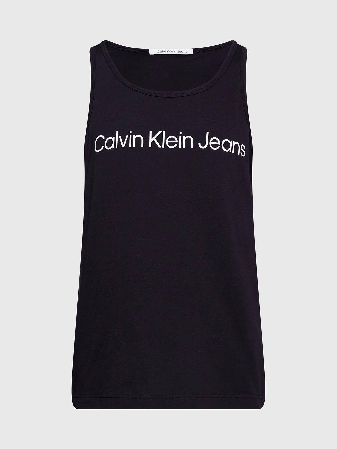 Camiseta de tirantes con logo Negro Calvin Klein-5