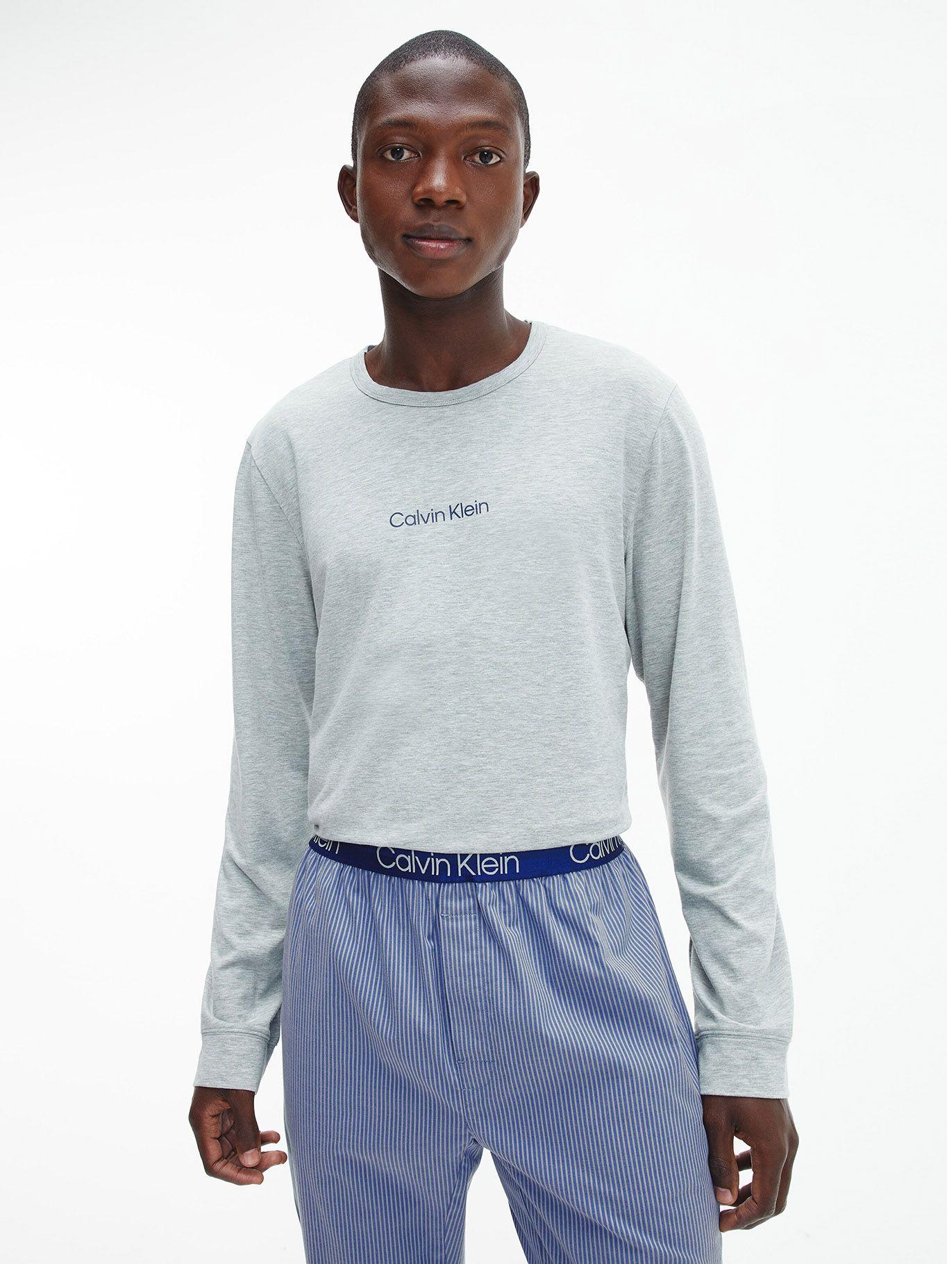 Set Pijama Ls Structure Gris Calvin Klein-2