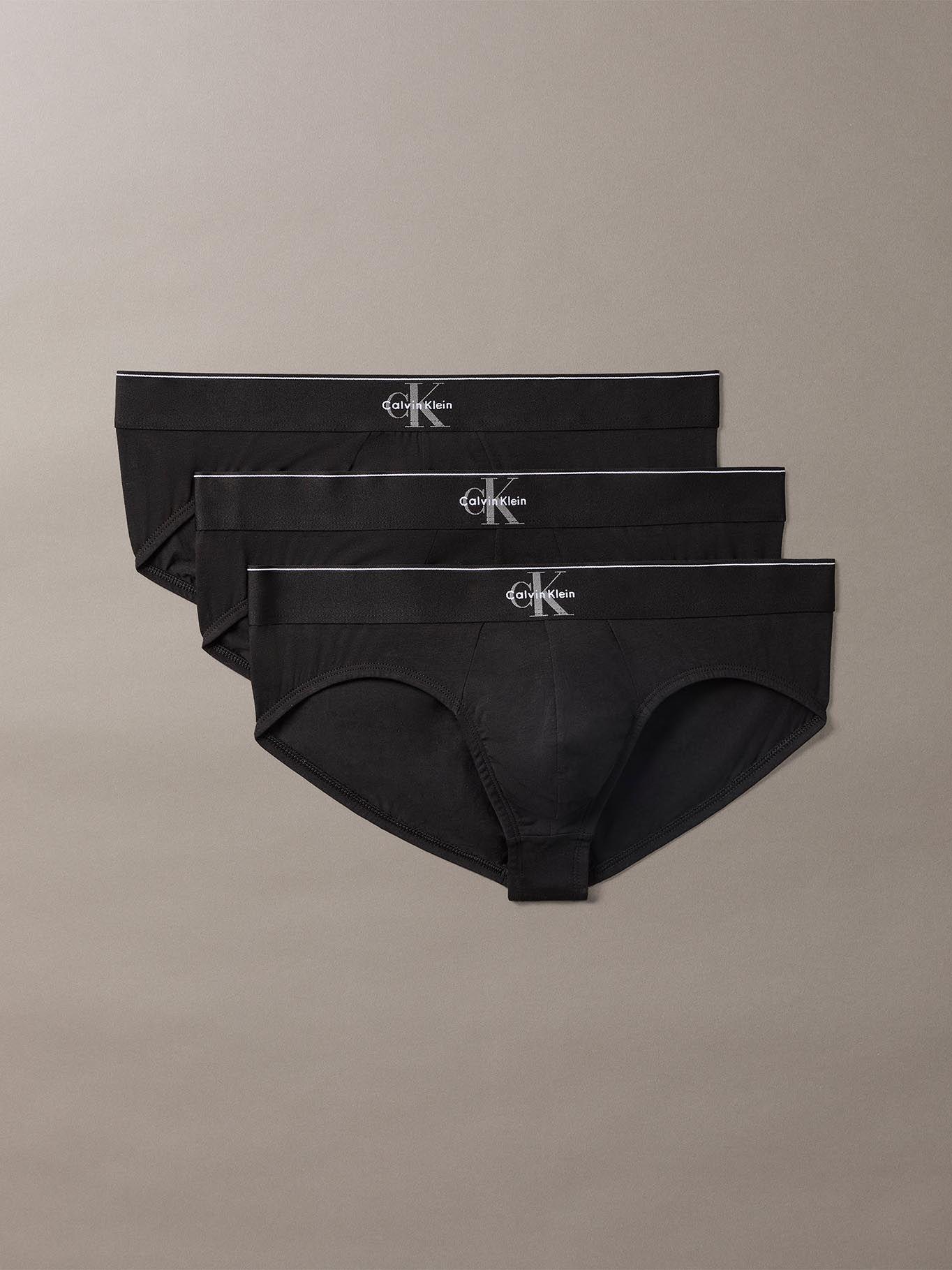 Pack 3 Slip Graphic Monogram Stretch Negro Calvin Klein-0